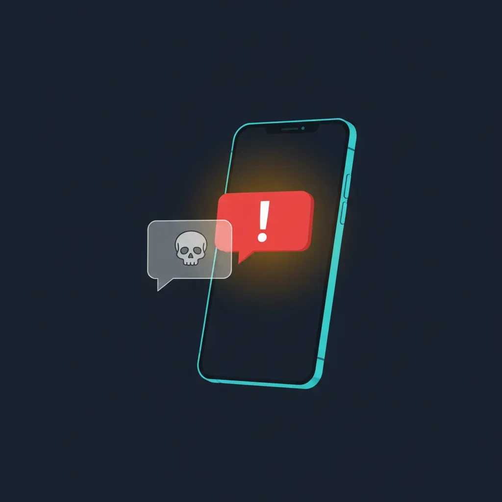 Scam text message phone warning